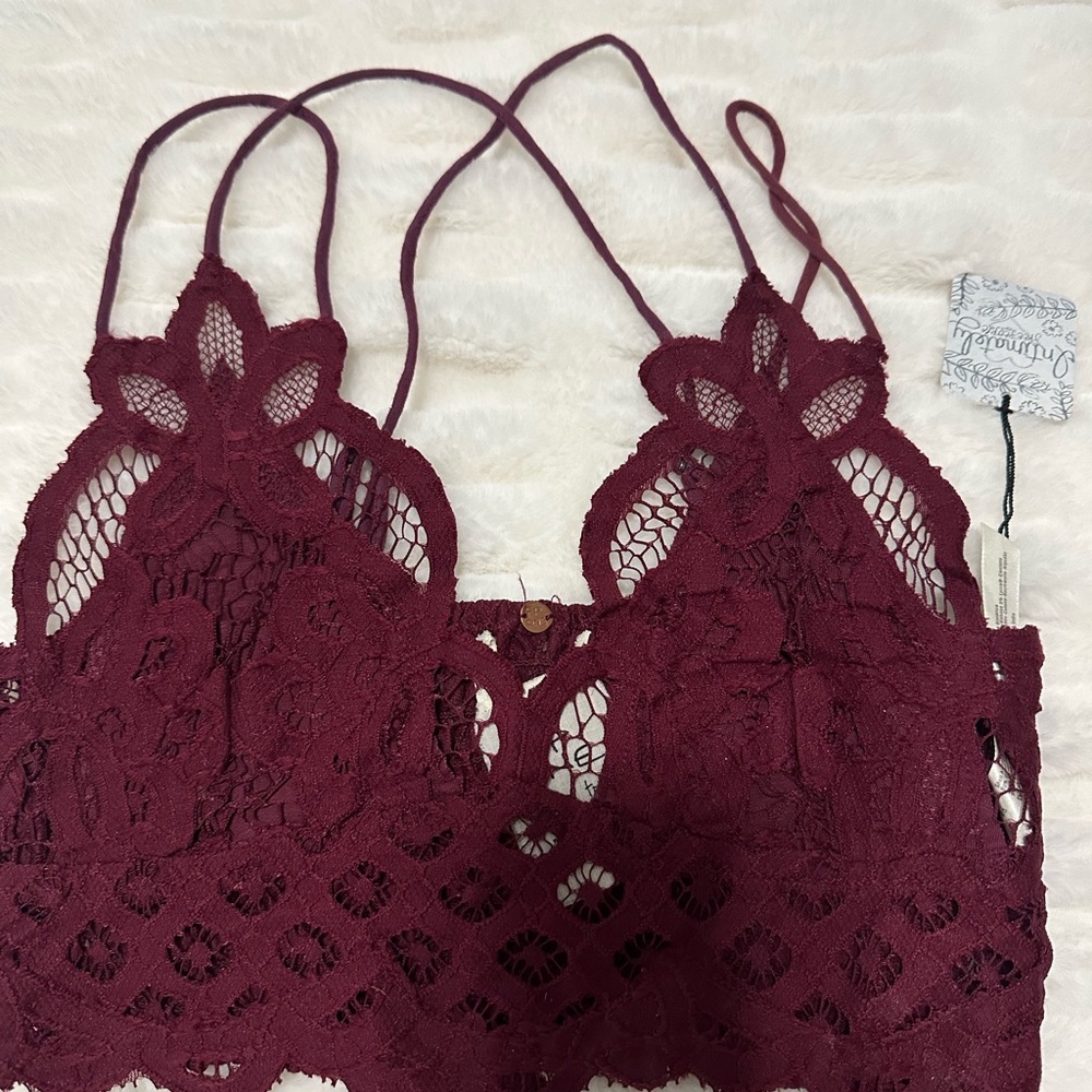 Mulberry Red Lace Bra with Adjustable Straps